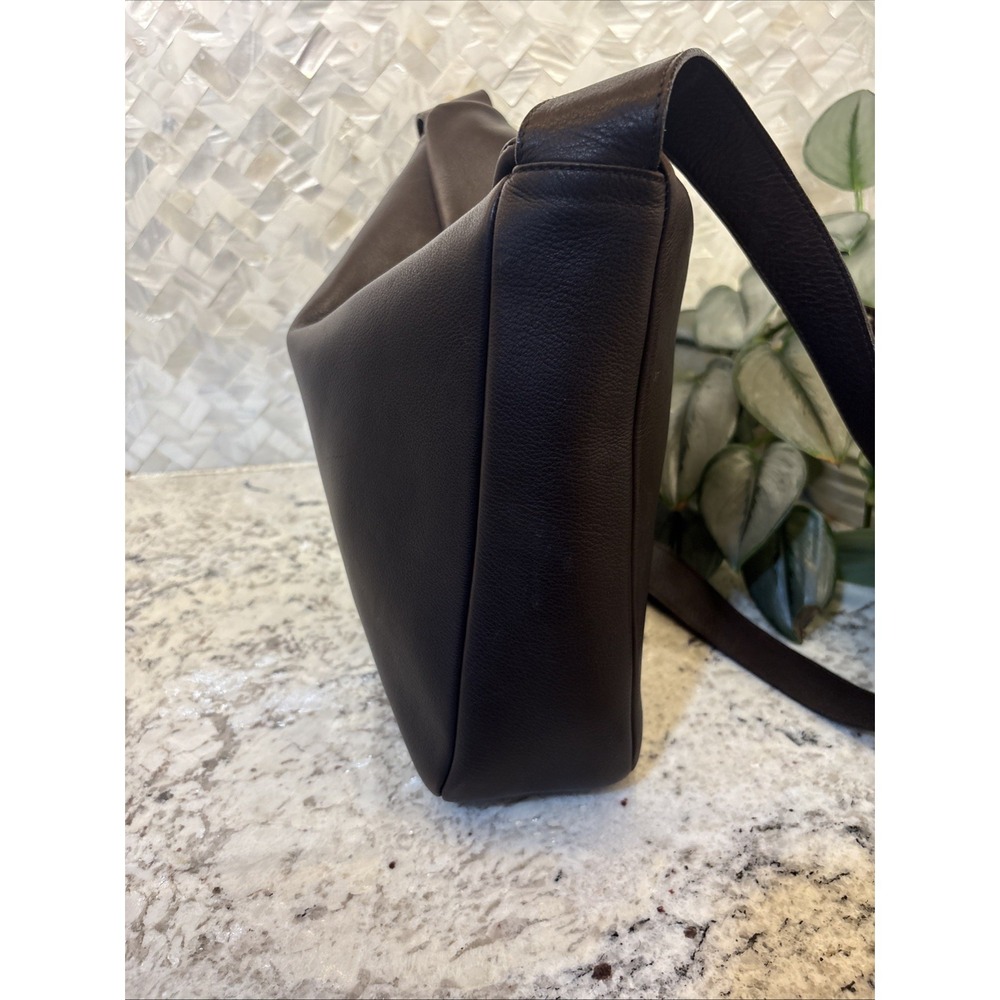 Ferragamo Gancini Shoulder Crossbody Bag Leather Dark Brown DH-217232 Italy - Picture 5 of 16